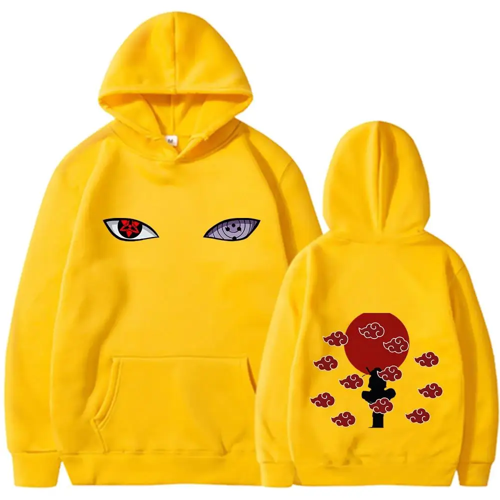 Naruto Itachi Hoodie Akatsuki Krähen Anime-Print Street-Style Unisex Herren Damen Oversized Casual Sweatshirts Langarm – Detail 15