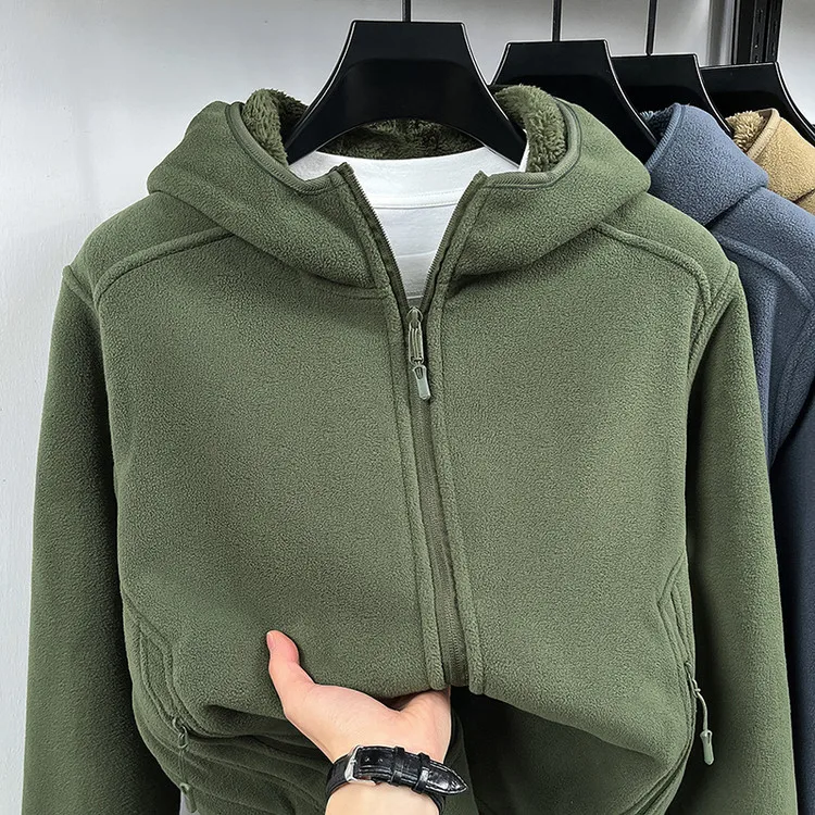 

Мужской Fce Jaet, тяжелый кардиган на молнии с капюшоном, теплое хлопковое пальто, осень-зима, длинное волокно из полиэфирного волокна