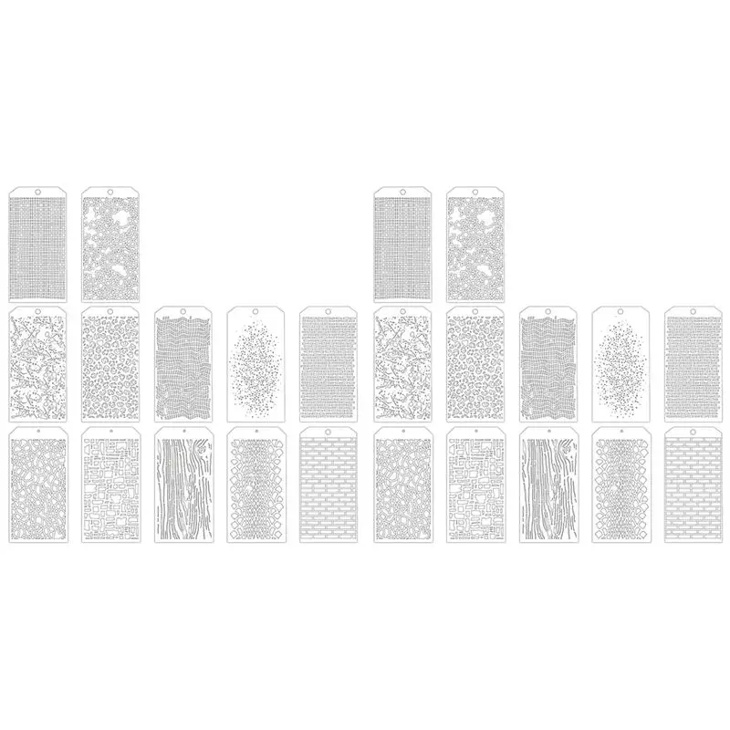 Superior-24 Pieces Stencils For Crafts, Brick Dot Layering Stencils Mixed Media Art Texture Stencils For Painting On Card Making