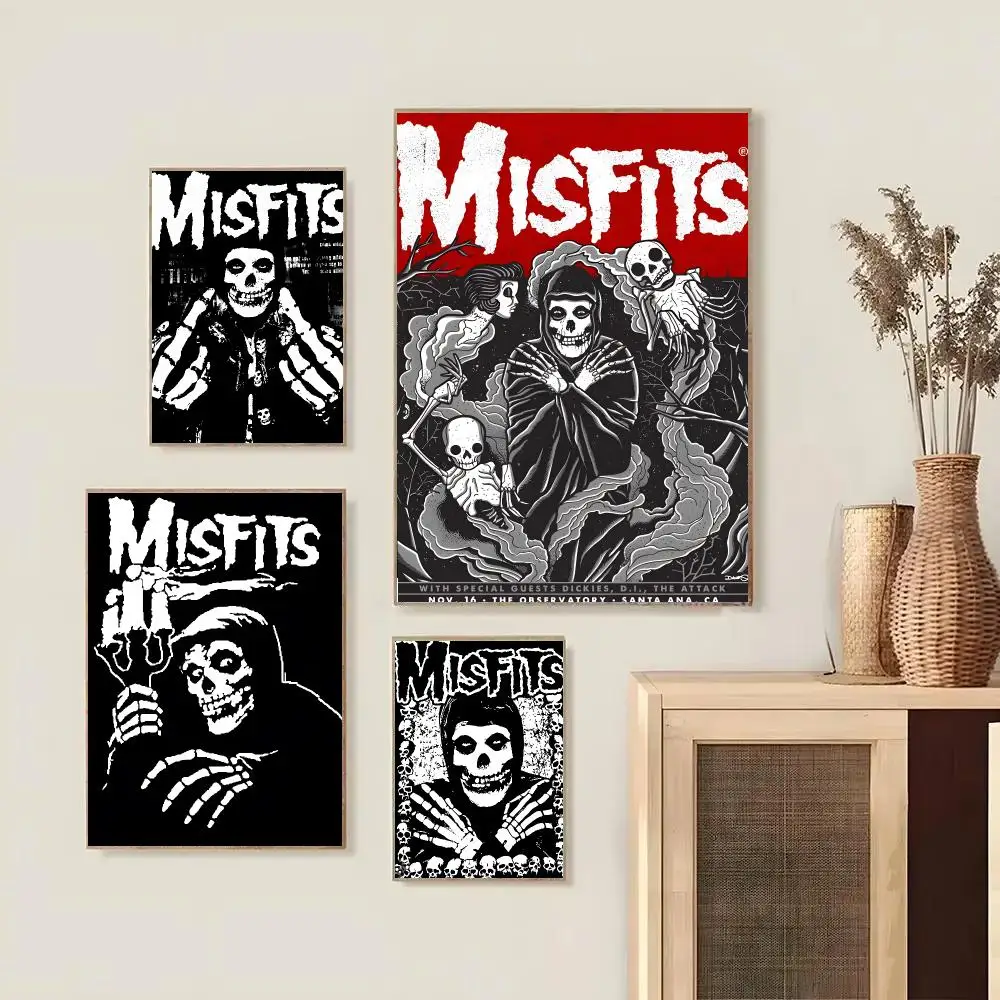 Rock Band The M-Misfits Painting Calligraphy Modern Canvas Wall Art High-Quality Print Poster For Hallway Living Room Home Decor