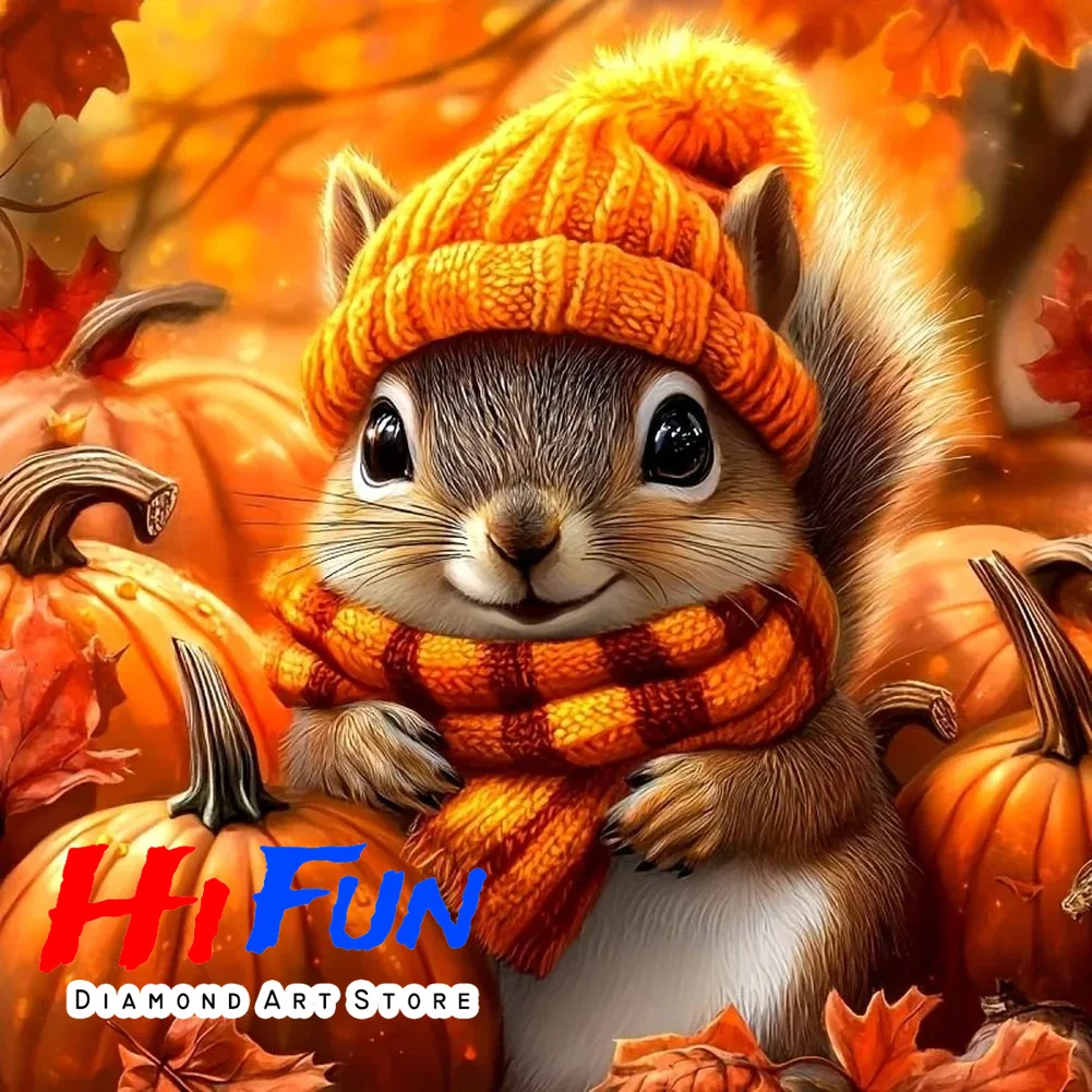 

Diamond Painting Adorable Baby Squirrel Needlework DIY Forest Autumn Diamond Mosaic Picture Rhinestones Embroidery Child Gift