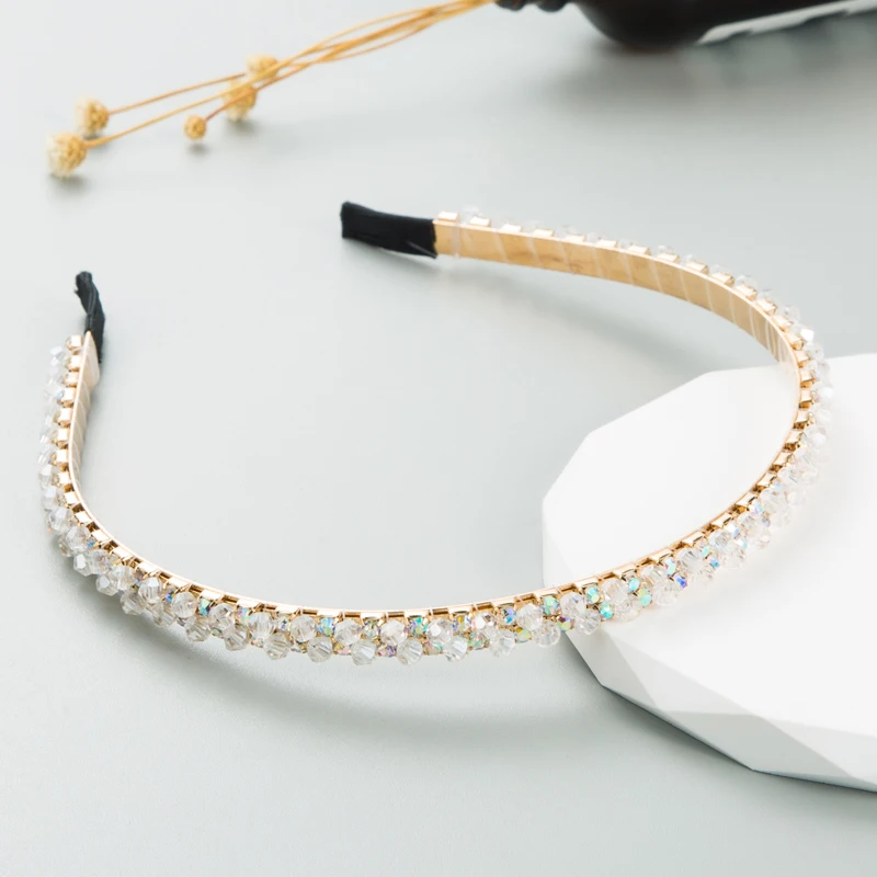 Korean Version Of Light Luxury Rhinestone Crystal Headband For Women With A High-End And Fashionable Water Edge Headband