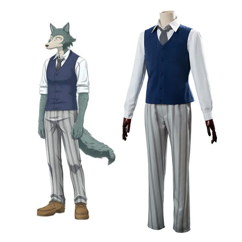 

Anime Beastars The Wolf Legoshi Cosplay Costumes Animal Rhapsody Beast Uniform Aldult Man Shirt Vest Pants Tie Suit Halloween