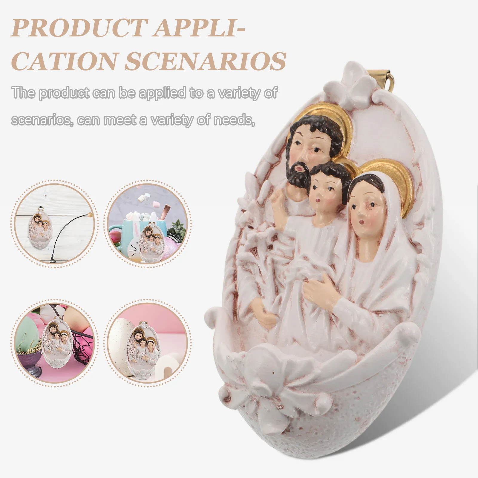 Catholic Holy Water Font 5 Inch Resin Wall Mounted Holder with Jesus Figure for Home Entrance Baptism