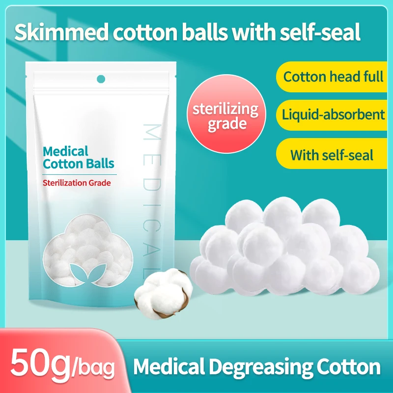 Pure Cotton Balls for Face Makeup Nail Polish Remover Soft Absorbent Medical Uses DIY Crafts Sterile Bulk Pack Resealable Bag