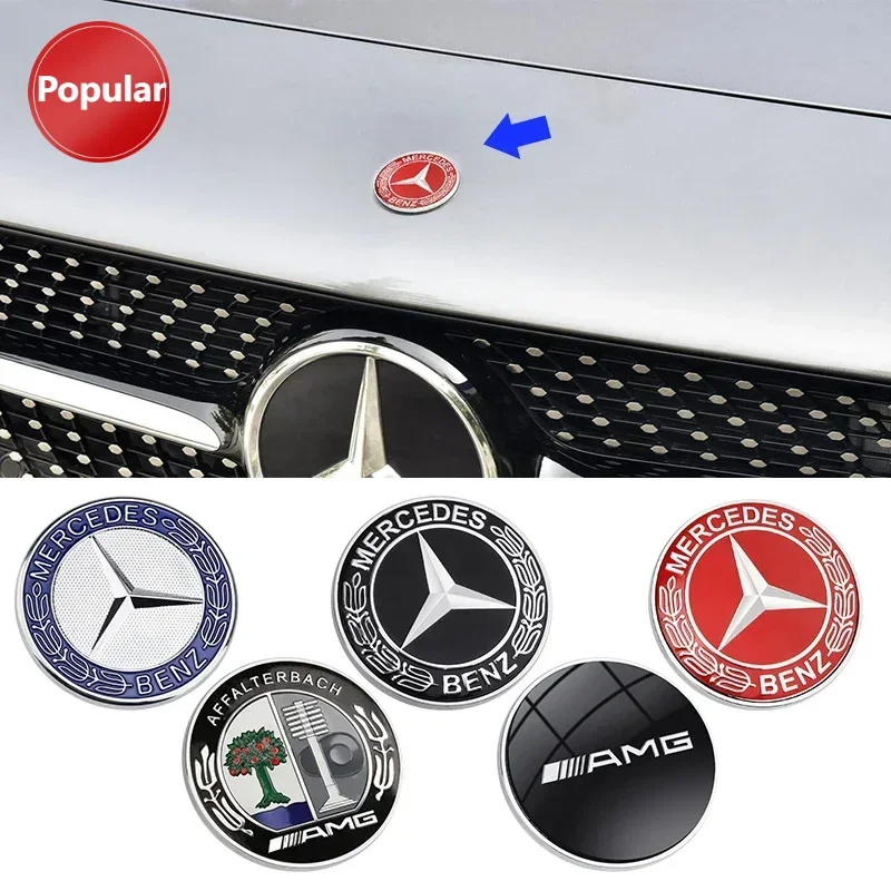 

# 1 шт., 57 мм, эмблема на переднем капоте автомобиля, капот, автомобильные аксессуары для Mercedes Benz W204 W205 W212 W213 W221 W177 W246 GLA GLC CLA A