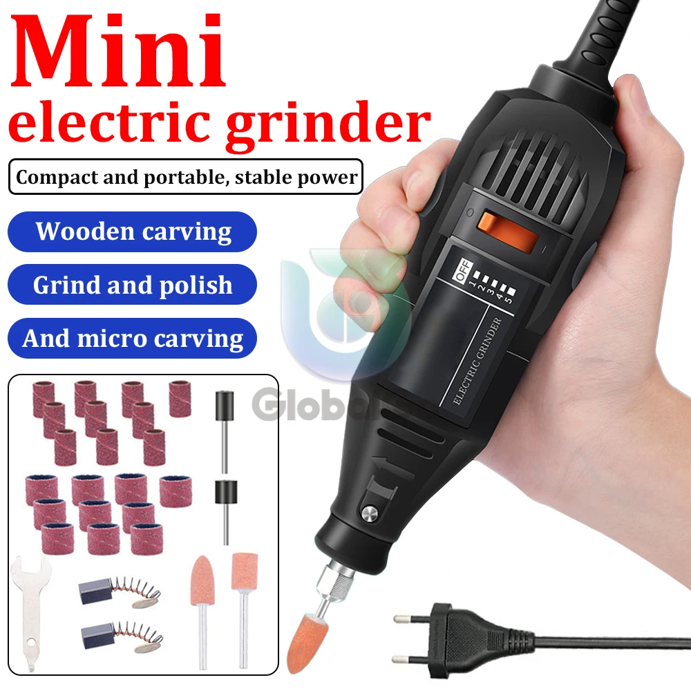 

Mini Electric Drill 130W Drilling Machine 8000-30000RPM/min Variable Speed Rotary Tools Electric Engraver with Accessories