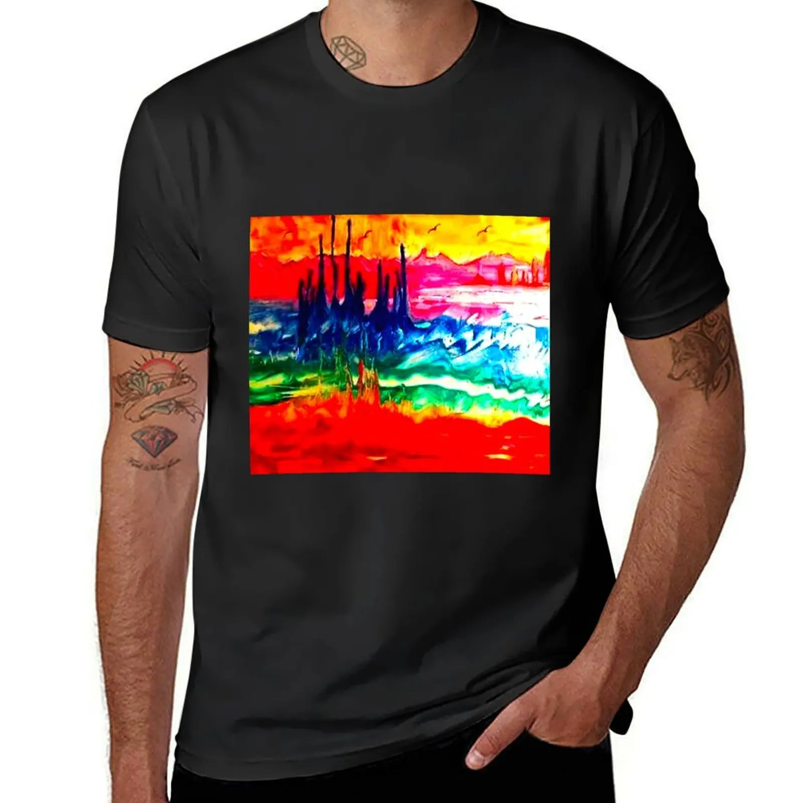 Atlantis steigende T-Shirt übergroße Rohlinge T-Shirts für Männer Grafik