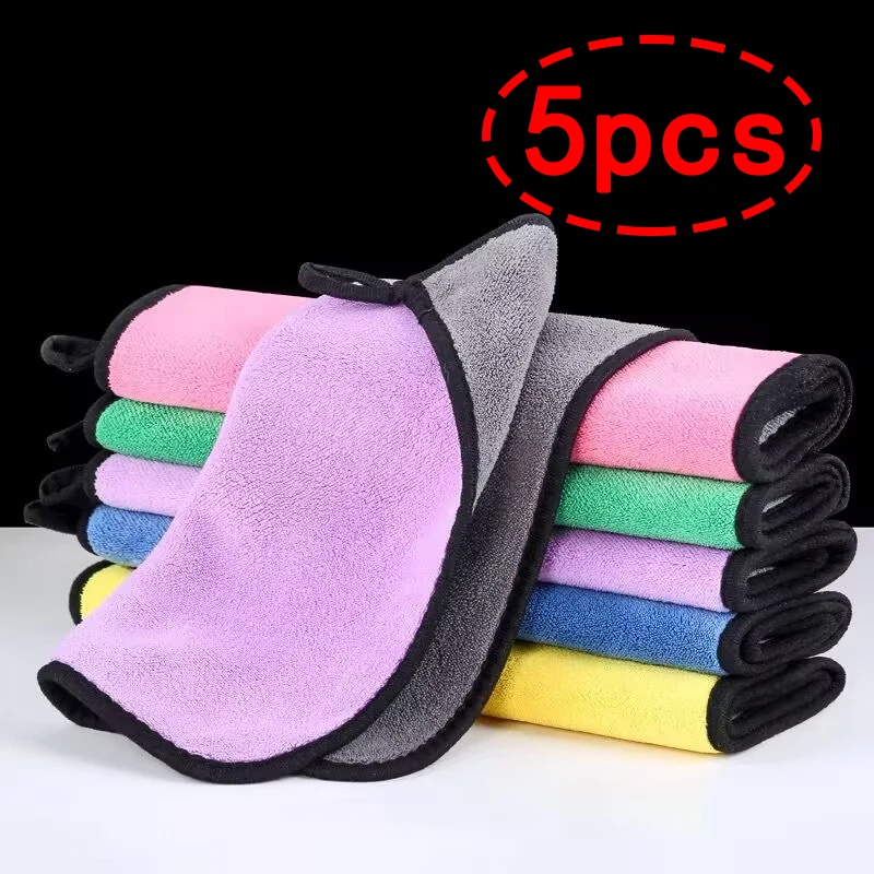 5pcs Extra Soft Car Wash Microfiber Towel Car Cleaning Drying Cloth Car Care Cloth Detailing Car Wash Towel 30x60cm Car Towel