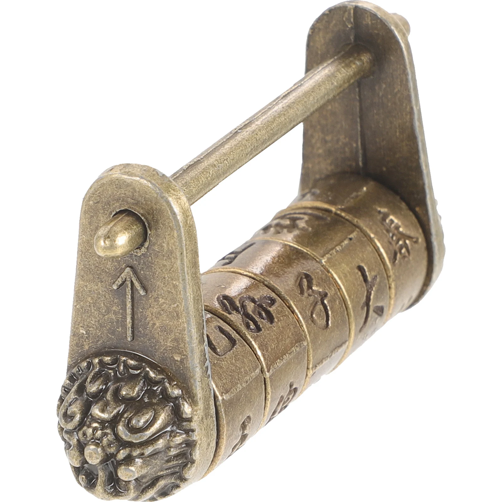 

Retro Chinese Style Password Small Metal Cabinet Drawer Lock Vintage Text Lock for Doors Baby Safety Kit Decorative Practical