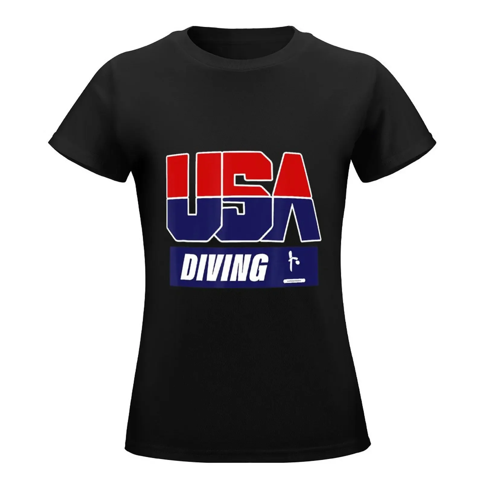 Diving 2021 Usa T-Shirt Blouse cute tops t-shirt dress for Women long