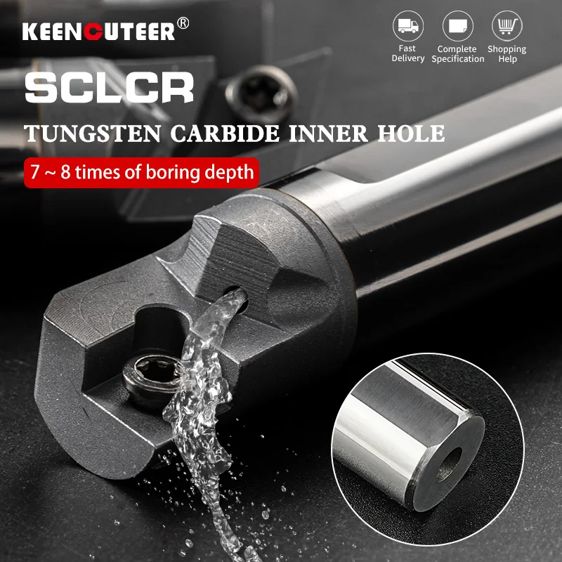 Tungstênio Aço Parafuso Chato Bar Resfriamento Interno Turning Tool Grupo Cnc Carbide Blade Lathe Tool Sclcr06 09 Ccmt06 09
