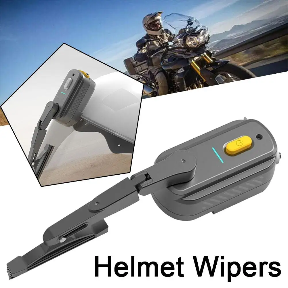 Limpiaparabrisas Universal recargable para motocicleta, casco eléctrico de rango impermeable, 800mAh, 1200mAh, parabrisas de 170 °, limpiaparabrisas oscilante L5B1