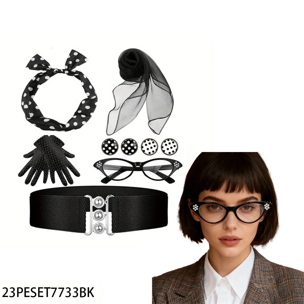 

PESENAR 1950s-themed costumes and dress-up are suitable for Halloween, carnivals, parties, and 50s-themed cosplay