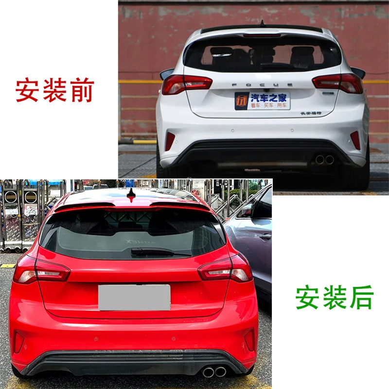 Car Tail Tailgate Splitter Spoiler For Ford Focus ST Line Hatchback 2019 - 2023 Rear Trunk Roof Spoilers Wing Air Dam Tuning