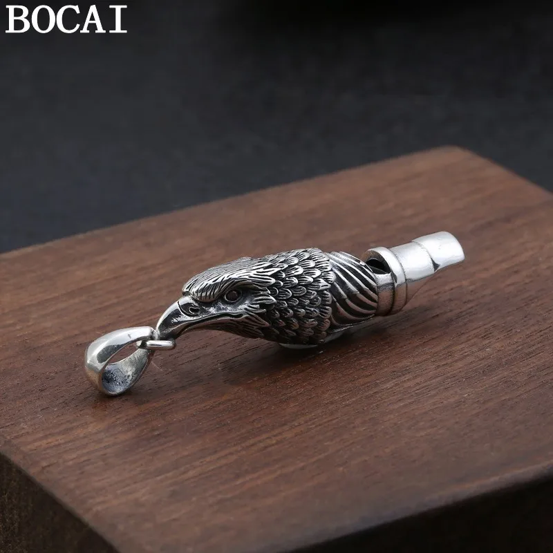 

Серебряные подвески-шармы BOCAI S925 для мужчин и женщин: свисток-орел, амулет из чистого серебра, модные украшения в стиле панк, оптом