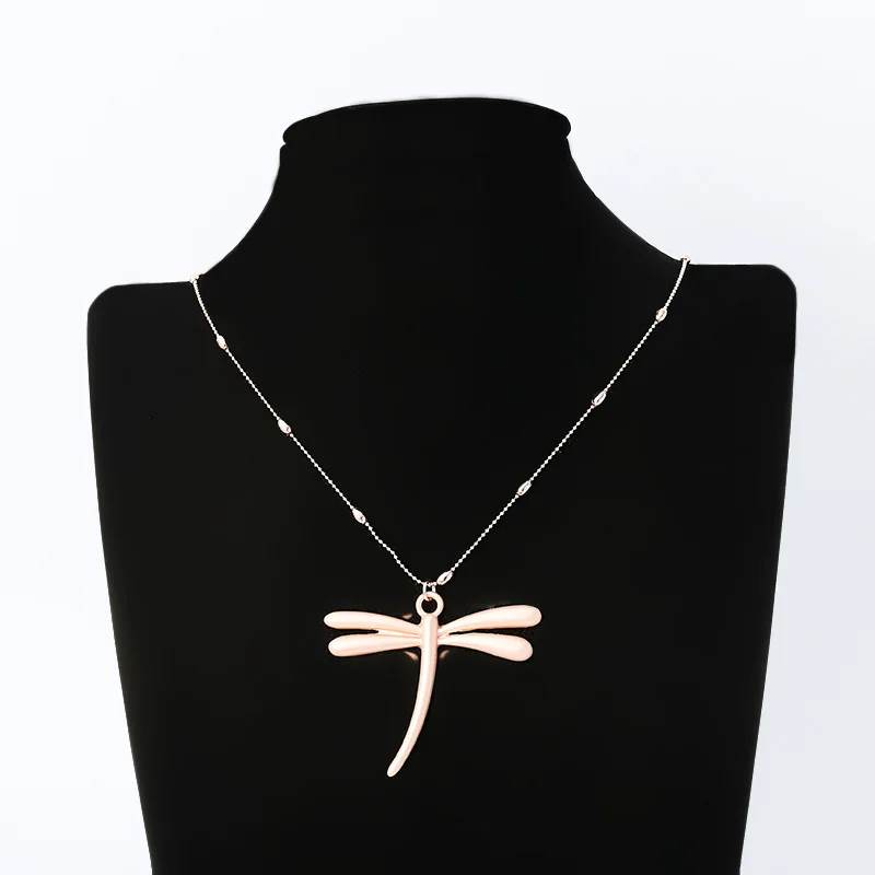 

Kaseakia Dragonfly Shape Metal Pendant Long Necklace Sweater Chain for Women