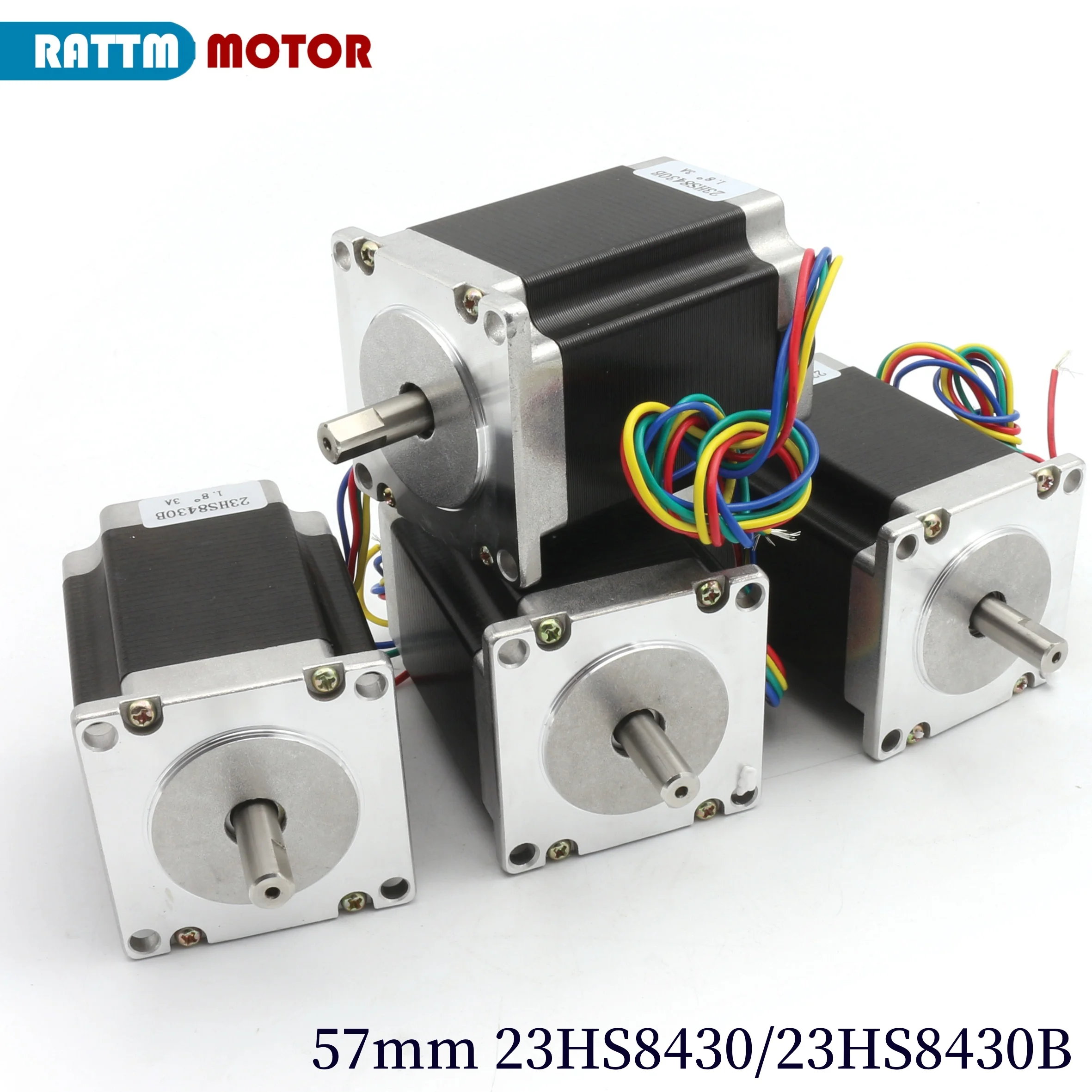 3/4 Uds 23HS8430B/23HS8430 Motor paso a paso Nema 23 76mm/112mm 270Oz-in 3A eje doble/eje único para máquina de grabado enrutador CNC