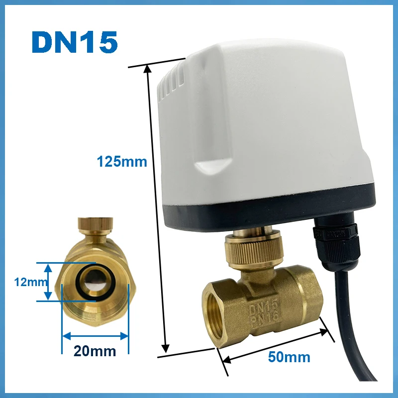 Imagem -02 - Válvula de Esfera Elétrica Motorizada Normalmente Fechada Aberta Quick-open 2-wire 2-wire Dn15 Dn20 Dn25 Dn40 Dn50 220v 12v 24v