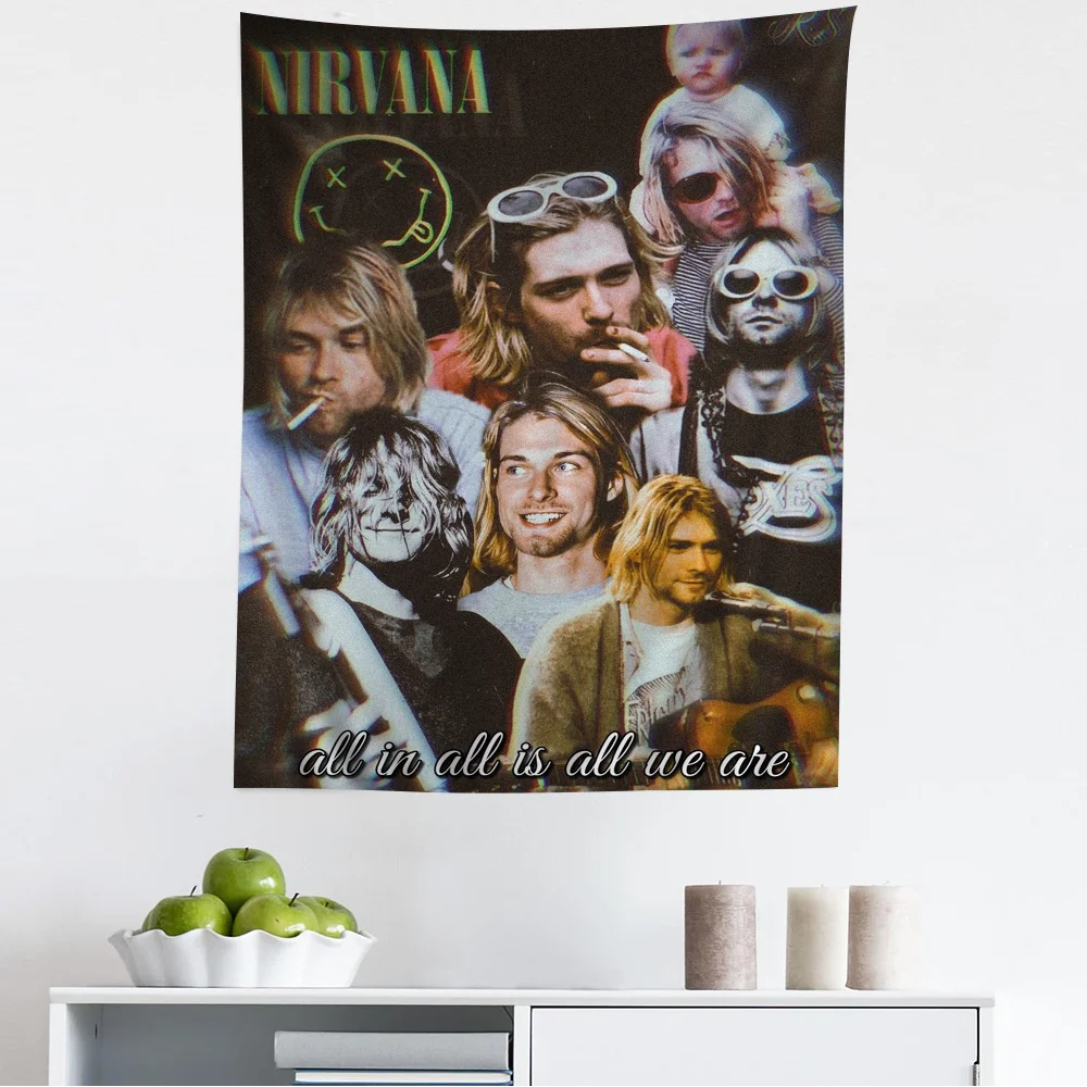 Singer K-Kurt C-Cobain Hippie Wall Hanging Tapestries Bohemian Wall Tapestries Mandala INS Home Decor