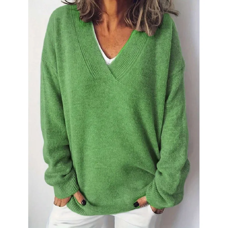 

Floral V-neck Sweater Ultra-thin Spring Women's Cashmere Sweater Floral Print Neck Design Ladies' Premium Fashion Knitwear