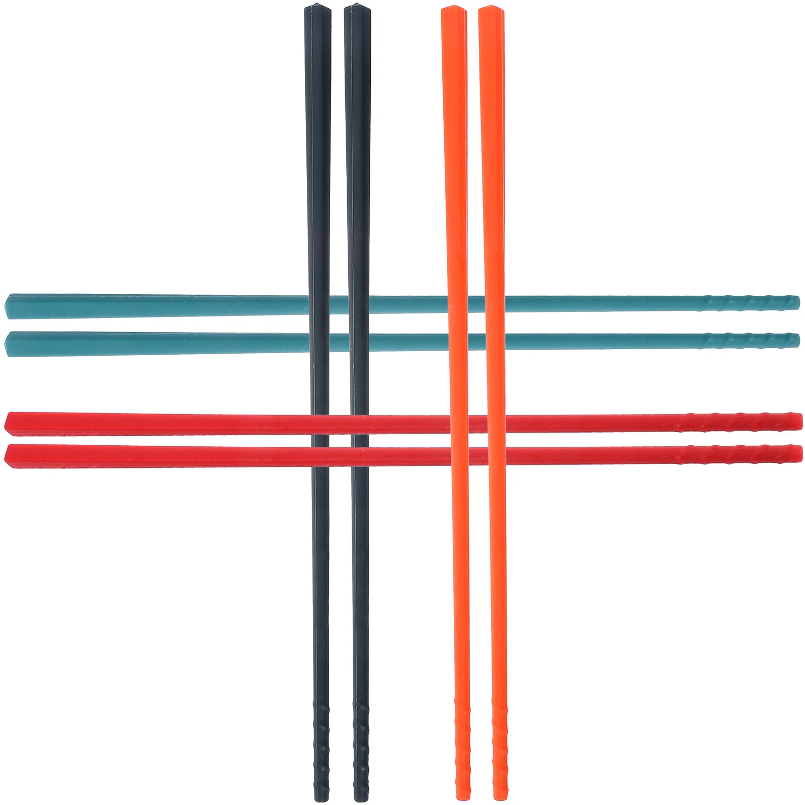 

4Pairs Steel-Core Silicone Chopsticks Sturdy Long-Lasting Fine Polish Comfort Grip Creative Home Outdoor Use Chopstick Set