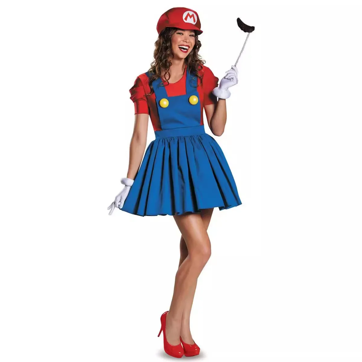 Cosplay Costume Super Luigi Brothers Plumber Sexy Costumes Woman Skirt Hat Caps Set Halloween Carnival Party Dress