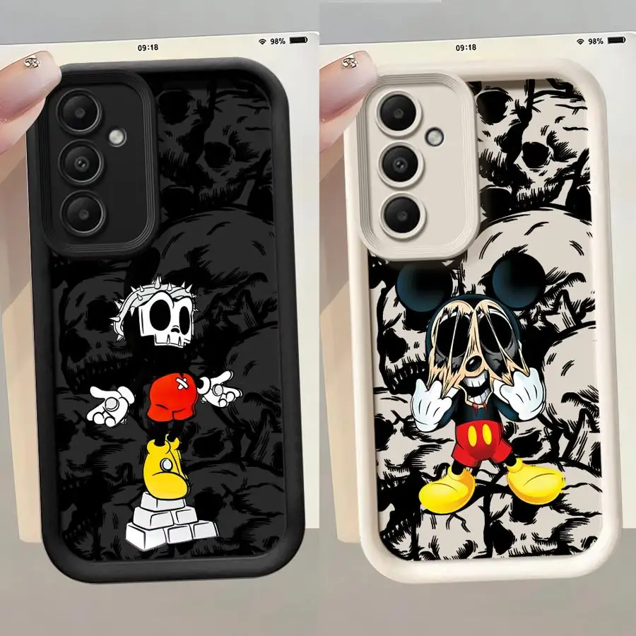 Мягкий чехол Skeleton Disney Mickey Minnie для Samsung Galaxy A52 A06 A54 A55 A25 A35 A73 A51 A53 A72 A71