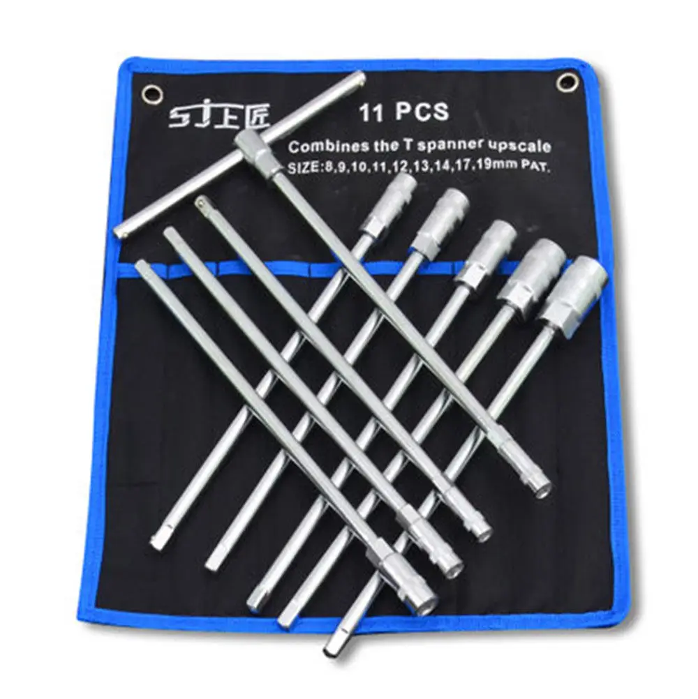 11Pcs T-Type Socket Spanner Wrenches Vehicle Repair Tool Set