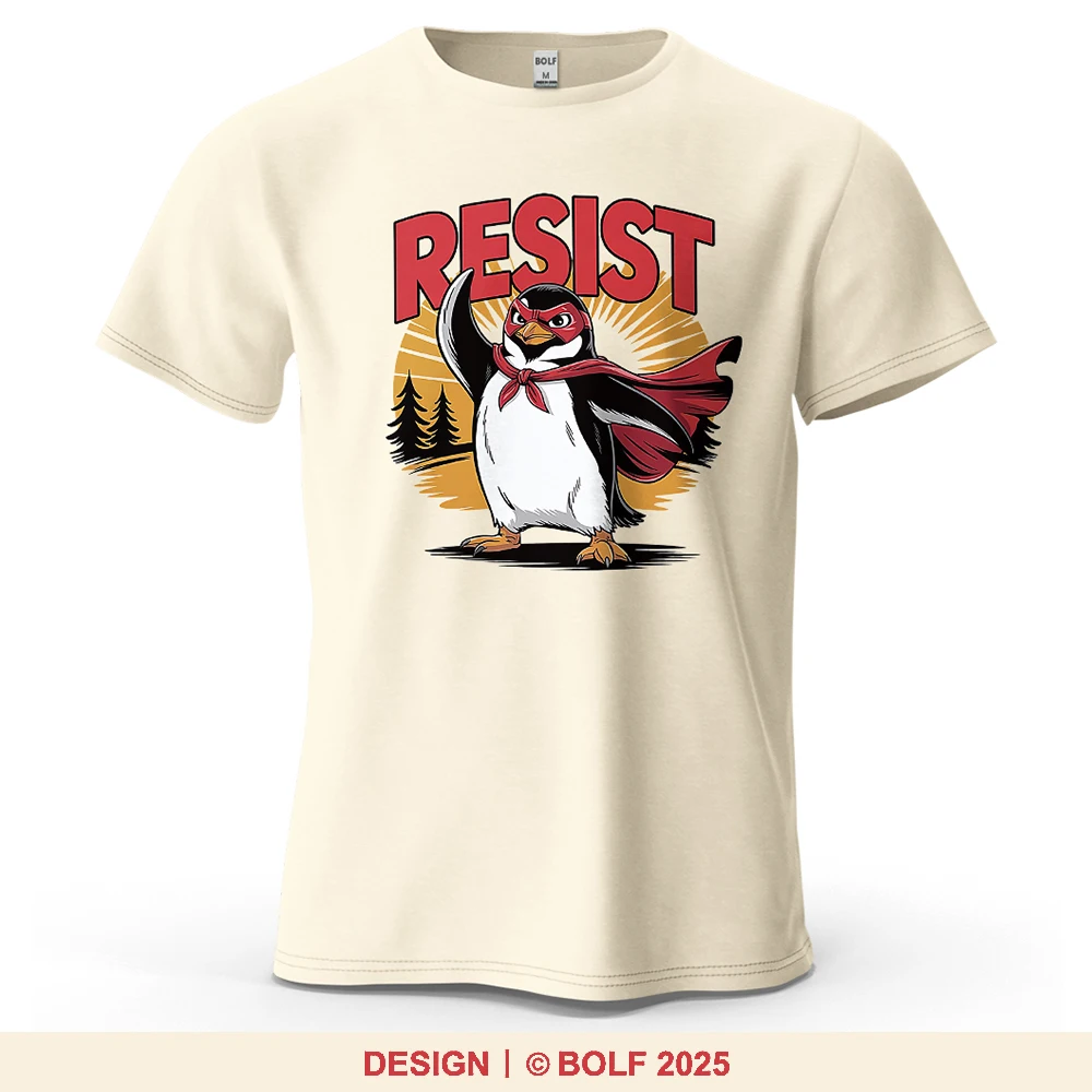 Superheld-Pinguin-bedrucktes Herren-T-Shirt aus 100 % Baumwolle, übergroße Popkultur-Grafik-T-Shirts für Damen, Tops, T-Shirts, Streetwear