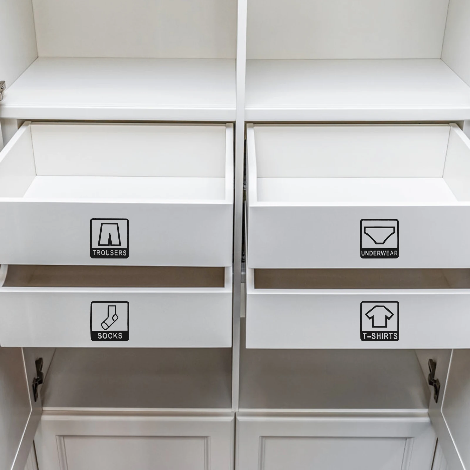 

2pcs Clothing Classification Labels Stickers Wardrobe Organizer Adhesive Decals Dresser Closet Storage Identification Non-Slip