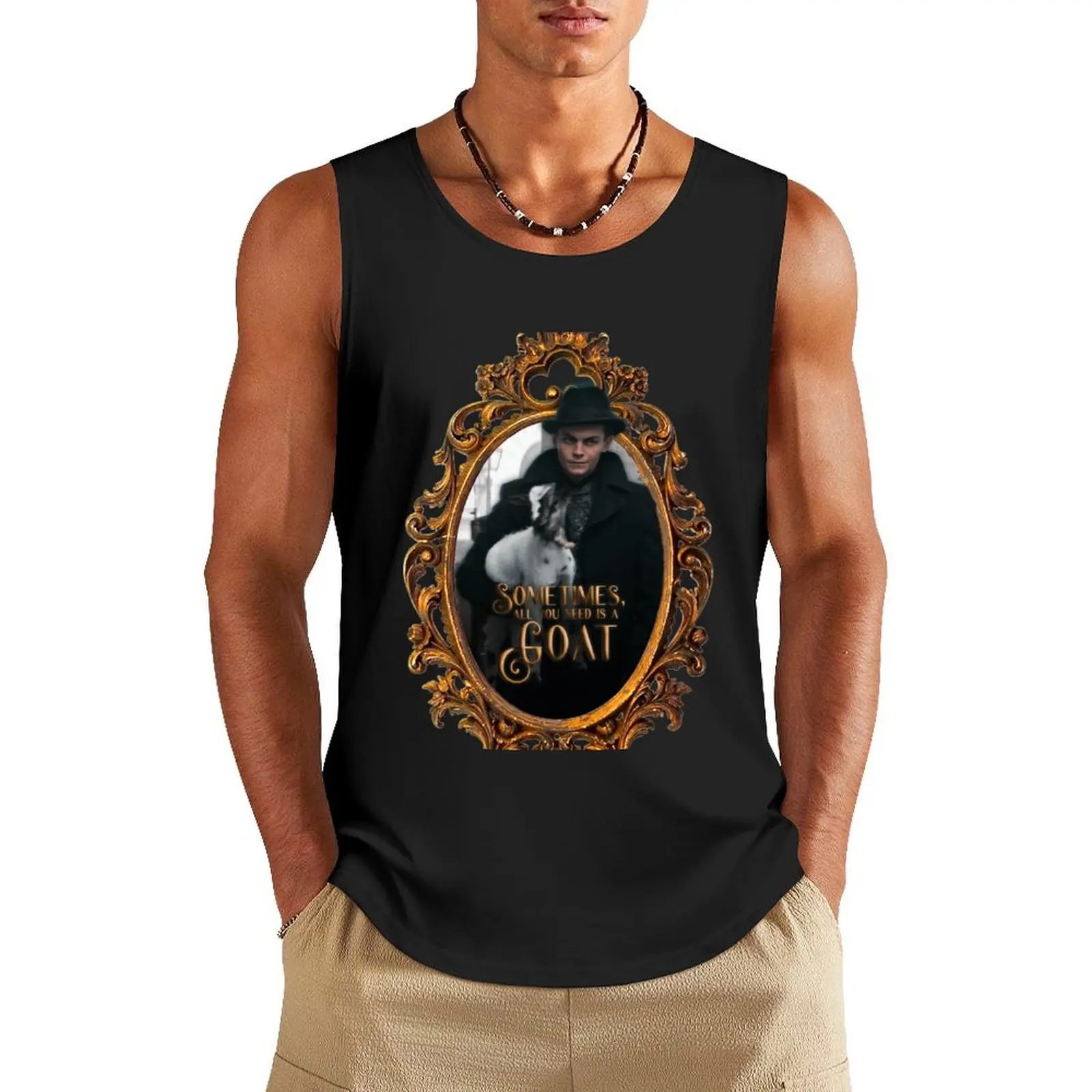 

Kaz Brekker and the goat Tank Top Men's clothing brands Men's clothes sleeveless jackets