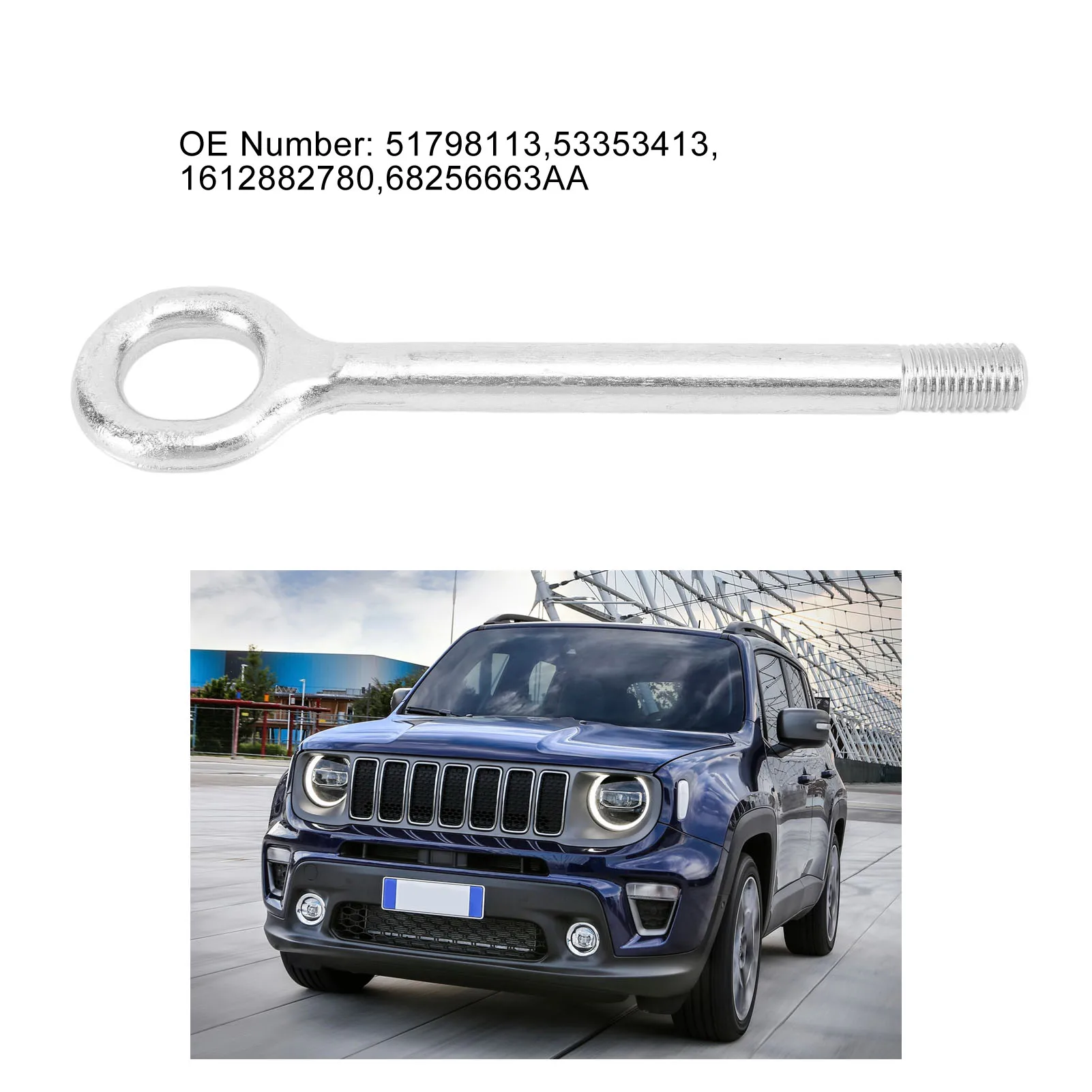Towing Eye Hook 51798113 Powerful Loading Capacity Sturdy Tow Towing Eye Hook for Renegade 2016 to 2021 Towing Eye Recovery Hook