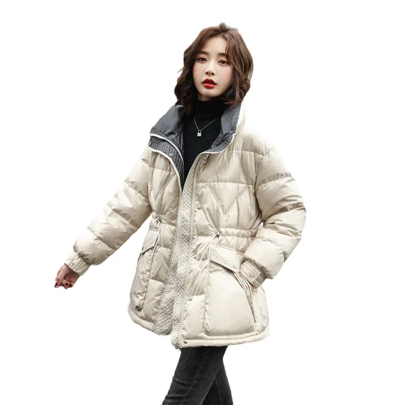 Winter New Temperament White Duck Down Warm Jacket Small Waist Slim Down Jacket Women's Clothing