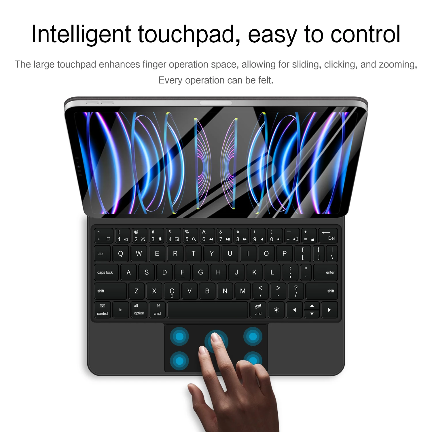 Imagem -02 - Capa Teclado Folio para Ipad Air Capa Teclado Mágico Multi-touch Air 5th 4th 4th 3rd 2nd 1st Pro m2 2023 11