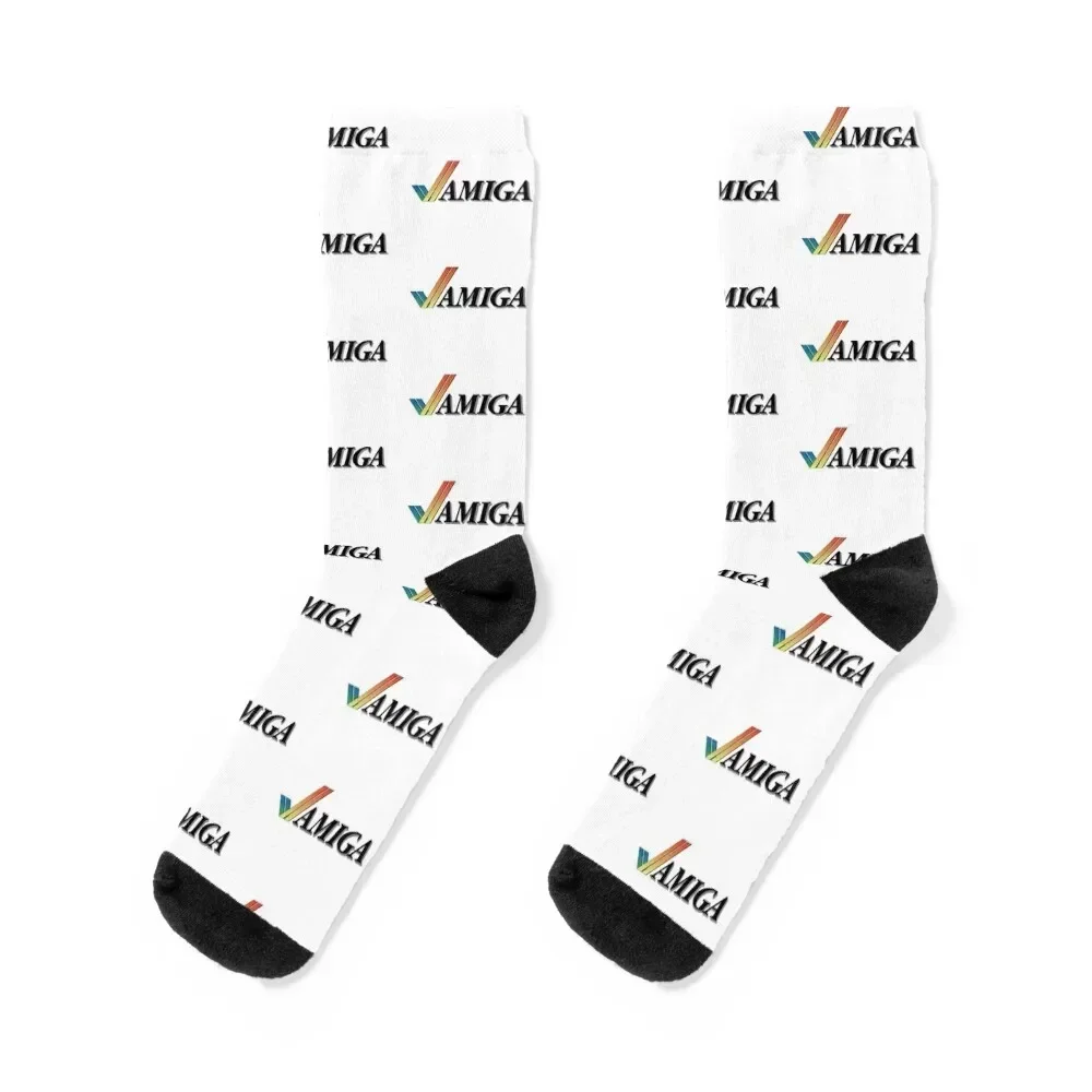 

Amiga Logo - Commodore Socks Running hockey Stockings Novelties Socks Male Women's