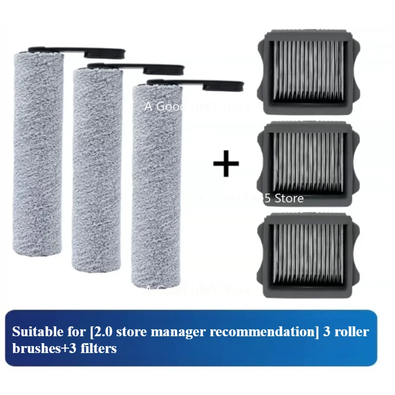 

Washable Floor Cleaning Machine Roller Brush Parts, Fuwan 1.0 Filter 2.0LED 3.0 Pro Filter Drum Replacement Kit