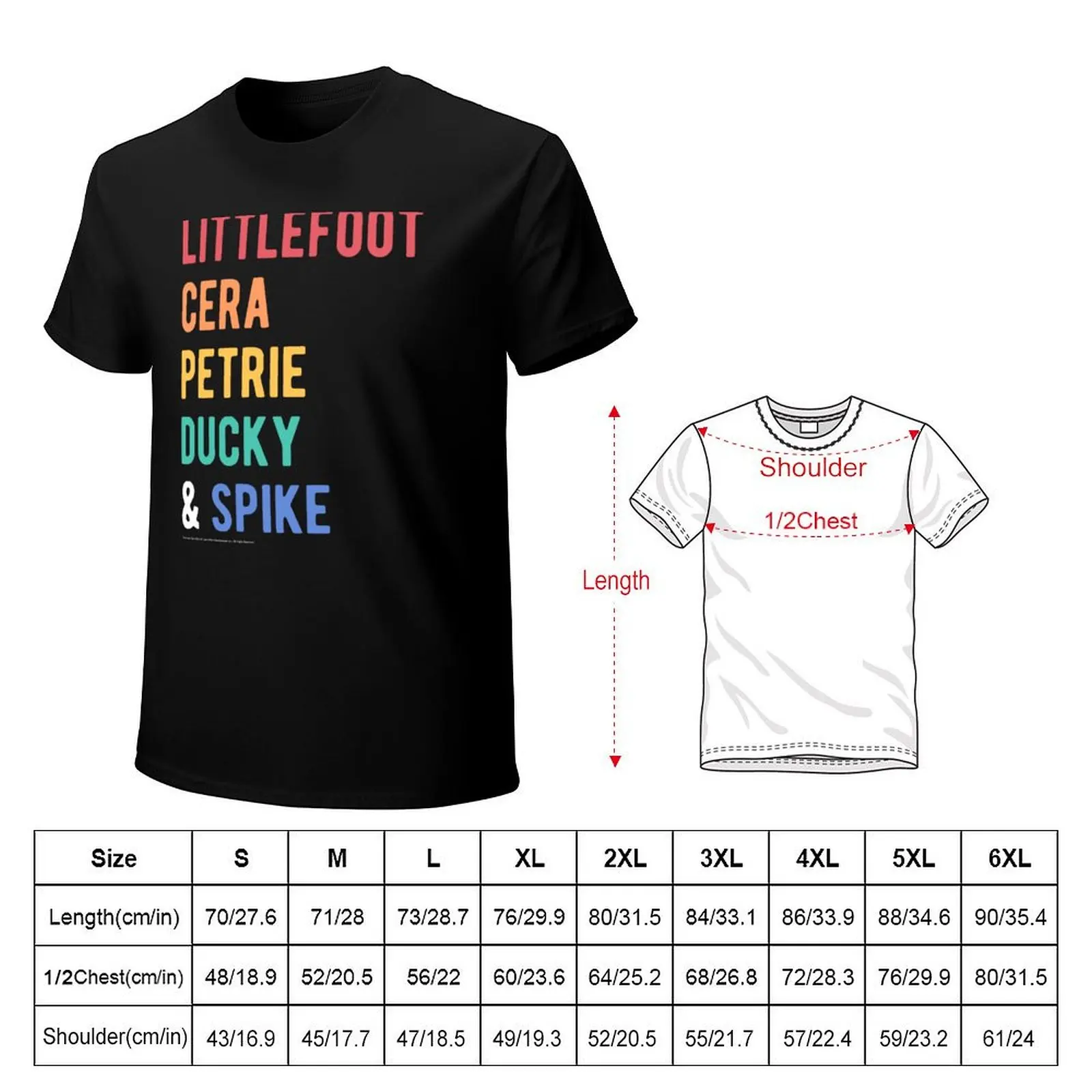 Land Before Time Littlefoot Cera Petrie Ducky & Spike List T-Shirt essential t shirt T-Shirt