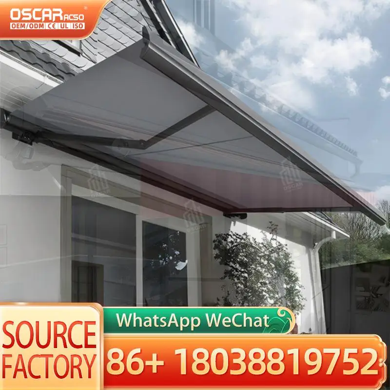 Motorized Retractable Aluminum Awnings for Outdoor Patio Balcony in Europe and America Full Cassette Rain Cover Retractable Awni