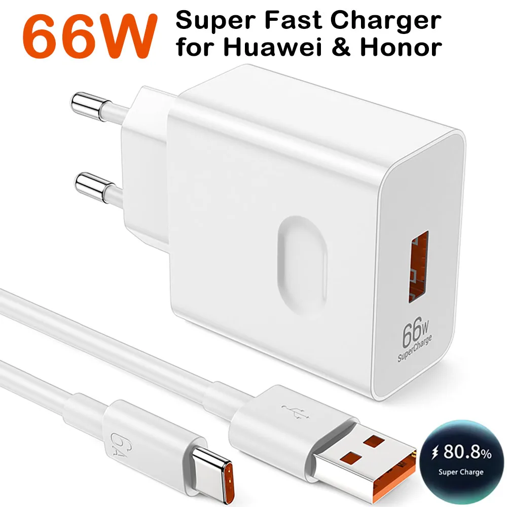 

66W 6A Super Fast Charger Type C Charging Cable for Huawei Mate 70 60 50 P70 P60 Nova 8 9 10 Honor 90 100 200 X8 X9 Magic 7 6 5