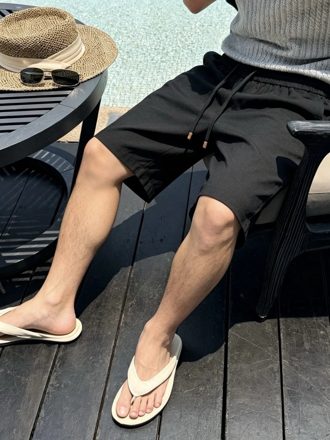Ligentleman Summer Fashion Men's Casual Cotton Linen Blend mid Waist Straight Leg Short Pants Comfortable Non Iron Treatment