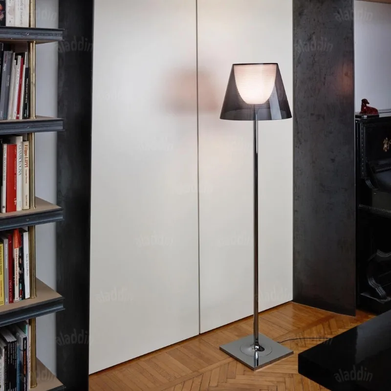 

Italian minimalist shelf floor lamp designer creative French light luxury living room study bedroom bookshelf vertical lamp