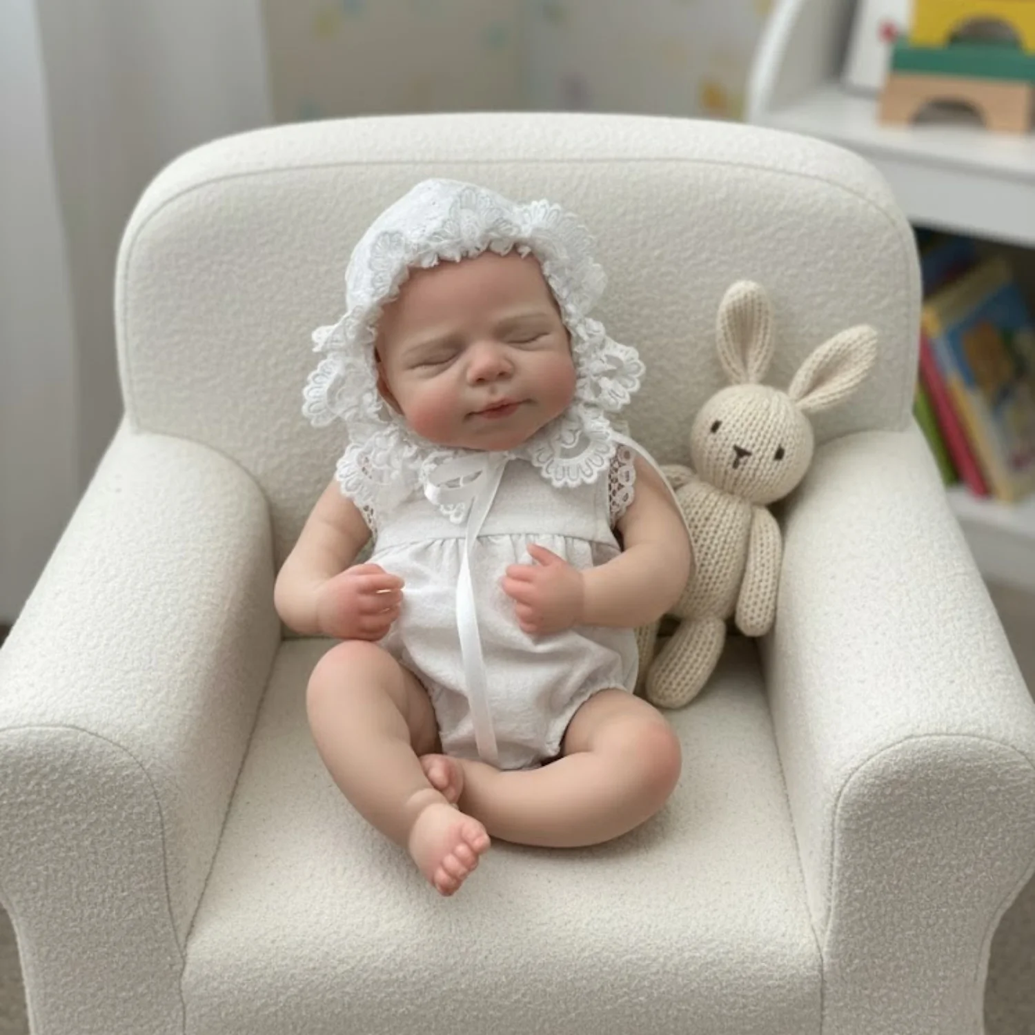 AnjoDoll 2 juegos de ropa 33cm muñeca Reborn de silicona Bettie & Pascale chica muñeca recién nacida hecha a mano reborn de silicona cuerpo real