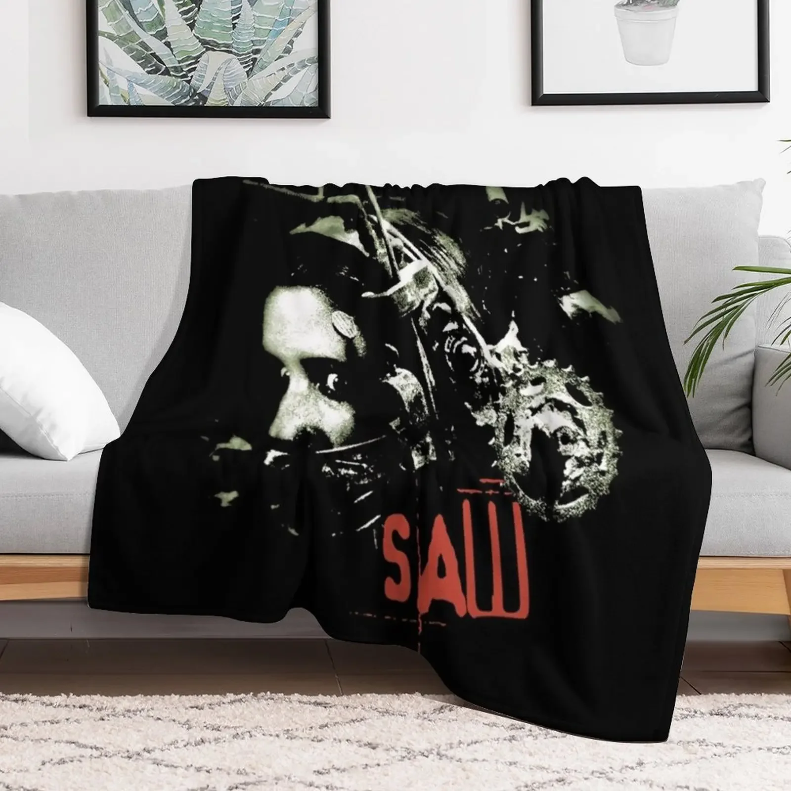 Saw Horror Movie Retro Throw Blanket Decorative Sofa blankets and throws Blankets