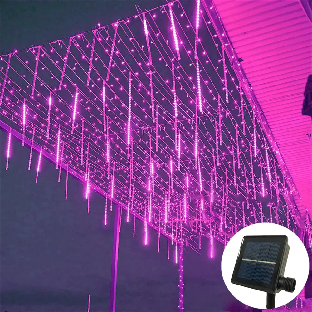 

Garden Outdoor Solar Garland Lamp 30/50cm Festoon LED Fairy Meteor Shower Light String Summer Camping Wedding Party Decoration