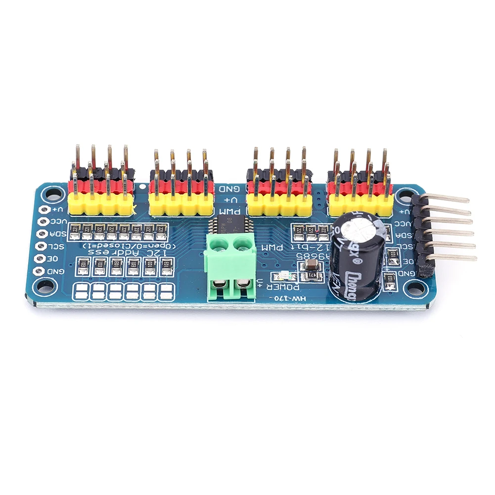 Controlador de Robô PCA9685 com Interface IIC, Módulo de Placa de Motor Servo PWM de 16 Canais e 12 Bits para Arduino/Robô Raspberry Pi