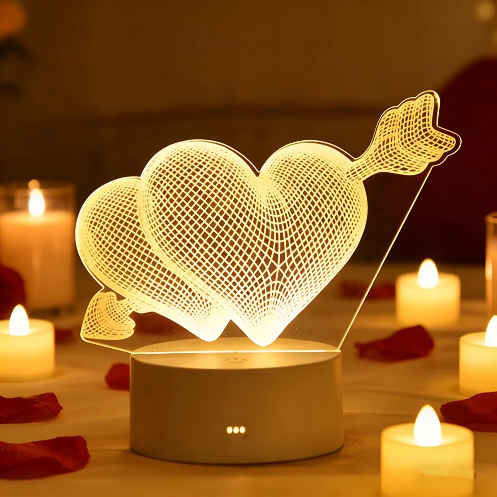 

USB Powered Bedroom Bedside Decor Birthday Kid Valentine's Day Gifts Neon Night Lamp 3D Acrylic LED Night Light Table Ornaments