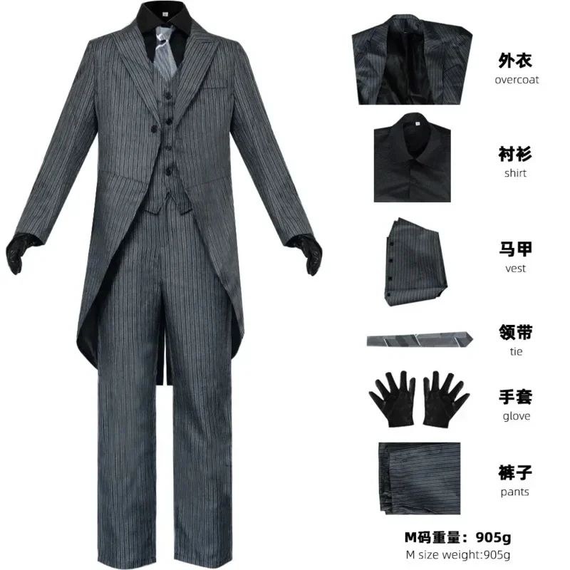 Gotham Penguin Cobblepot Cosplay Top and Pants Striped Suit Movie Characters Halloween Carnival Party Costume for Men FD1;6 - view 6