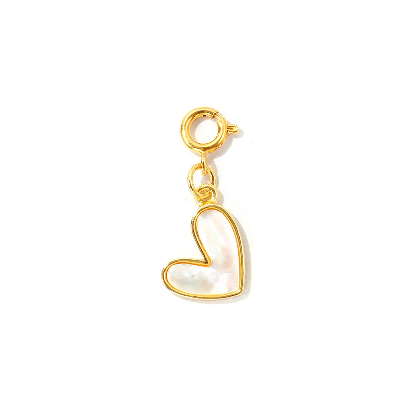 1 Stück Messing-Herz-Fisch-Kreuz-Anhänger, 18K vergoldet, mit Federringverschluss für Bikini-Dekoration, DIY-Sommer-Strand-Schmuckherstellung – Detail 4