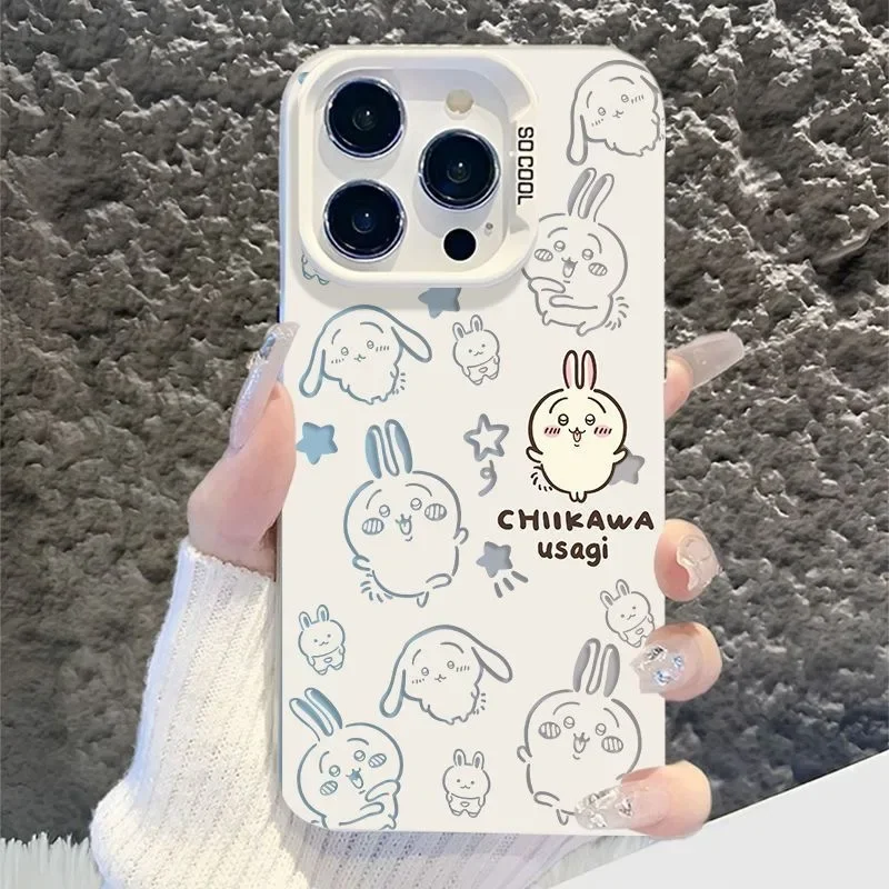 2024ใหม่เคสโทรศัพท์การ์ตูนน่ารัก chiikawas สำหรับ iPhone 16 15 14 13 12 11 PROMAX แคนดี้เคลือบกันกระแทกฝาหลังของขวัญคริสต์มาส